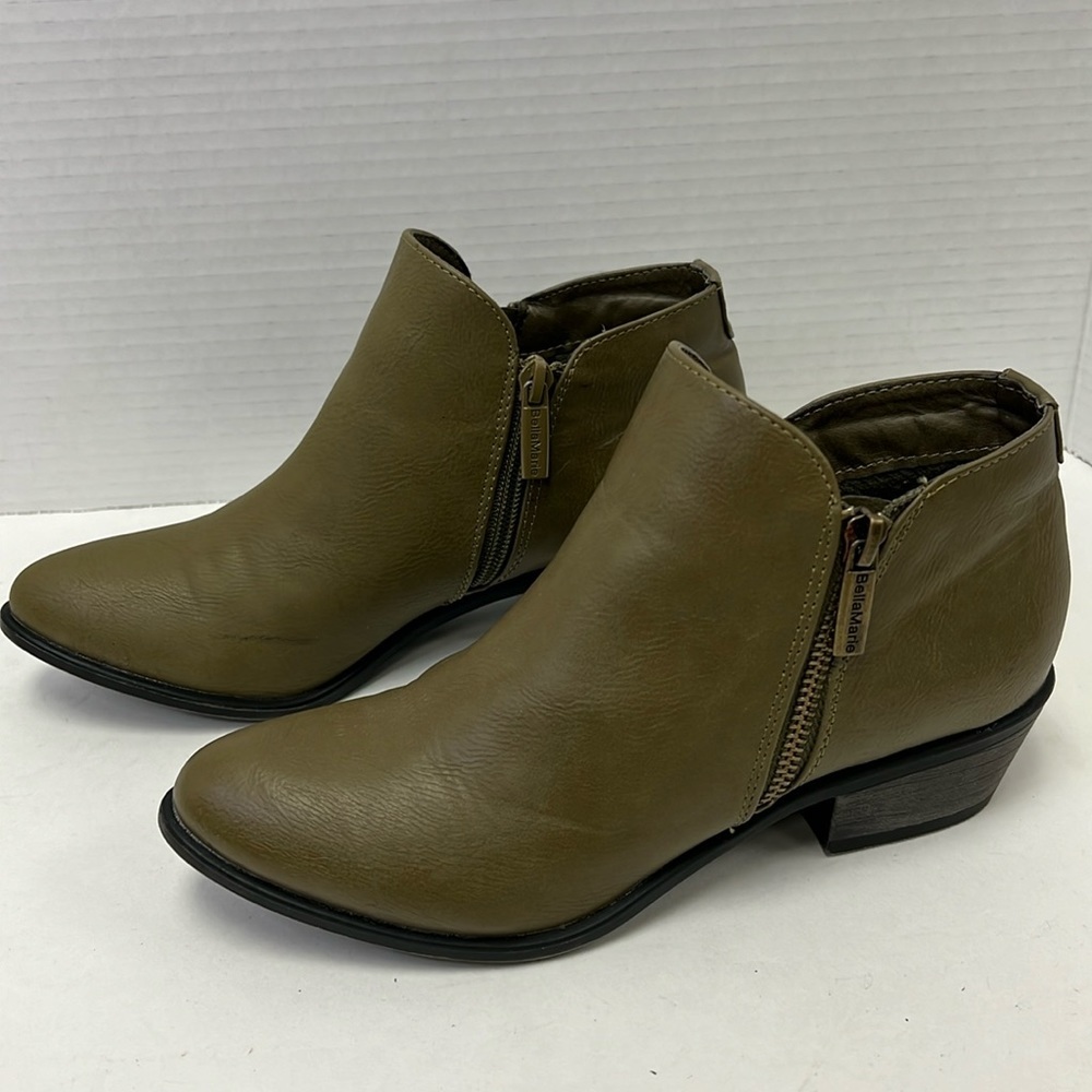 Bella Marie ARIANNA Women’s Ankle Booties Size 6.5 - Olive Green
